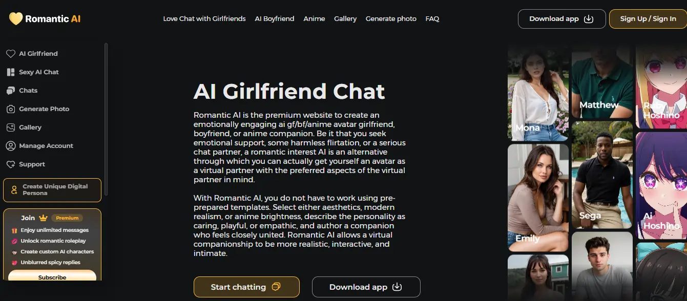 Romantic AI screenshot 2