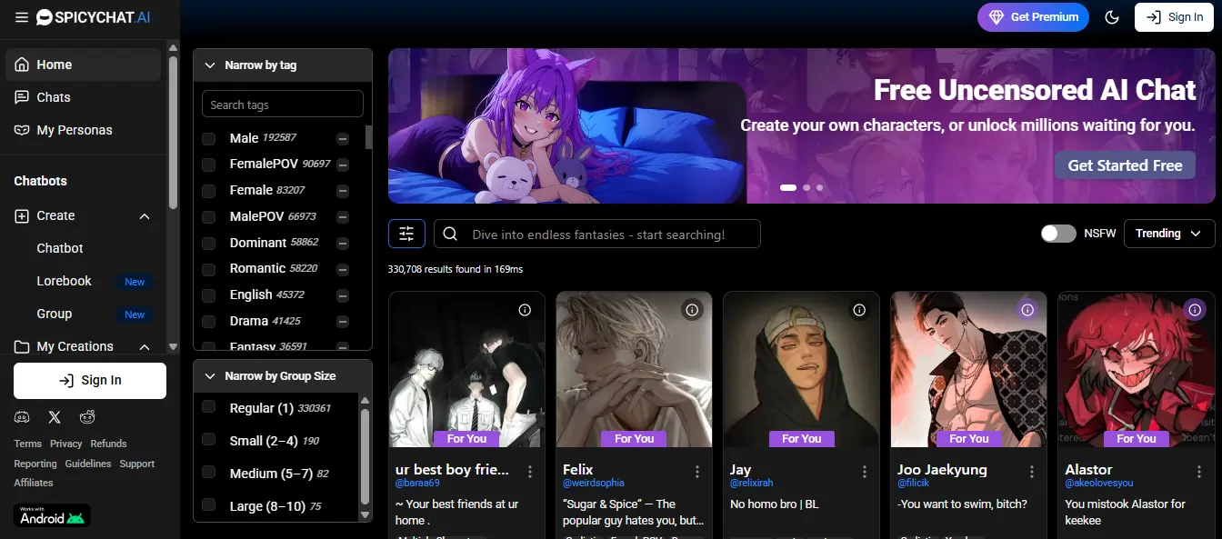 SpicyChat AI screenshot 1